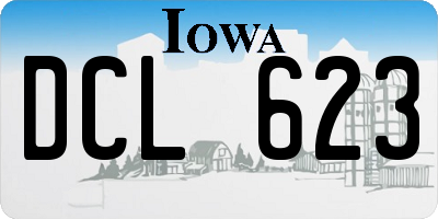 IA license plate DCL623