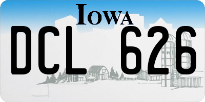 IA license plate DCL626