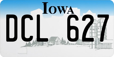 IA license plate DCL627