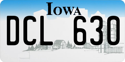 IA license plate DCL630