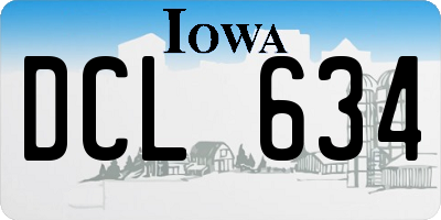IA license plate DCL634