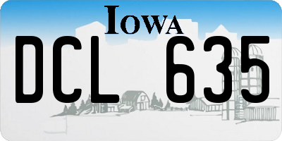 IA license plate DCL635