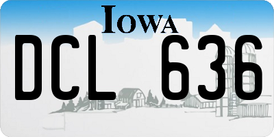 IA license plate DCL636