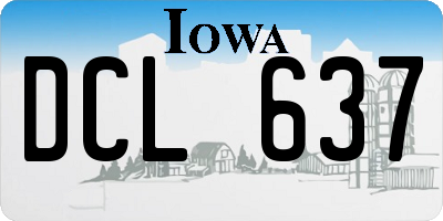 IA license plate DCL637