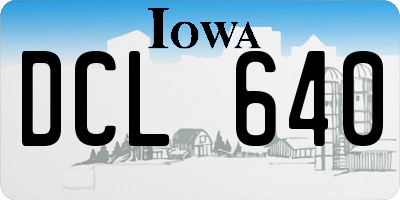 IA license plate DCL640
