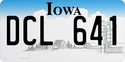IA license plate DCL641