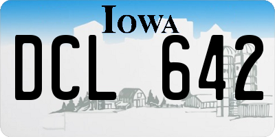IA license plate DCL642