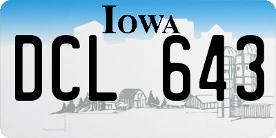 IA license plate DCL643