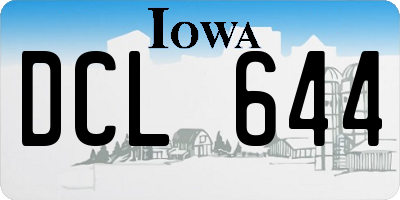 IA license plate DCL644