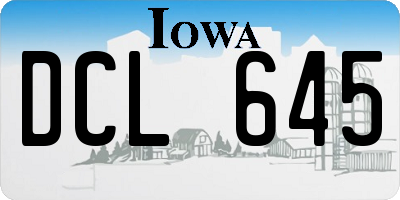 IA license plate DCL645