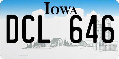 IA license plate DCL646