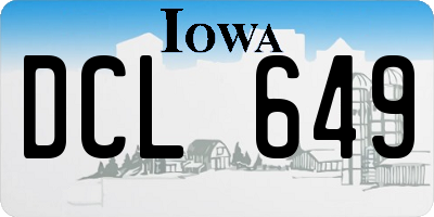 IA license plate DCL649