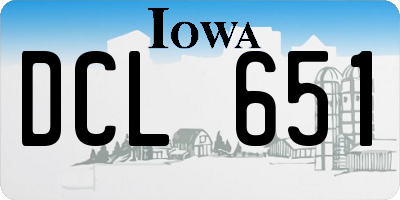 IA license plate DCL651