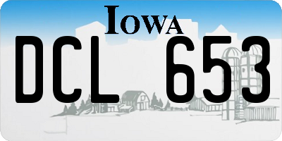 IA license plate DCL653
