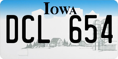 IA license plate DCL654