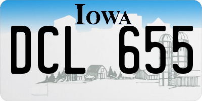 IA license plate DCL655