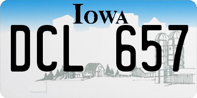 IA license plate DCL657