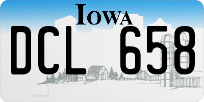 IA license plate DCL658