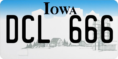 IA license plate DCL666