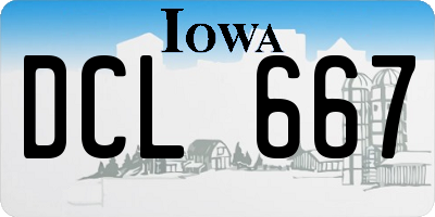 IA license plate DCL667