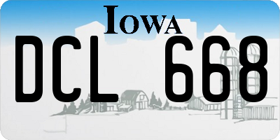 IA license plate DCL668