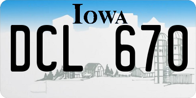 IA license plate DCL670