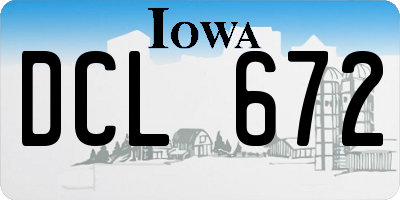IA license plate DCL672