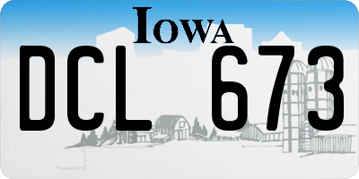 IA license plate DCL673
