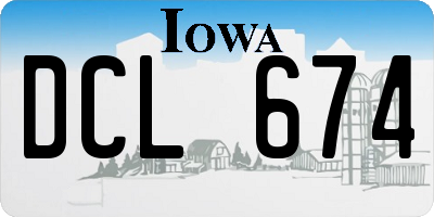 IA license plate DCL674