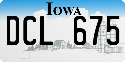 IA license plate DCL675