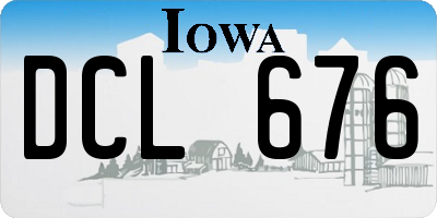 IA license plate DCL676