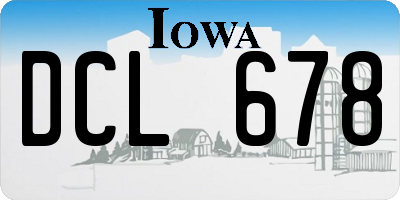 IA license plate DCL678