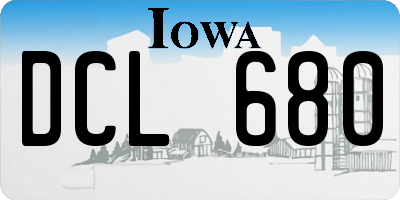 IA license plate DCL680