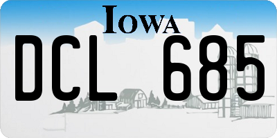 IA license plate DCL685