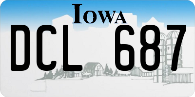 IA license plate DCL687