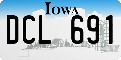 IA license plate DCL691
