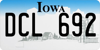 IA license plate DCL692