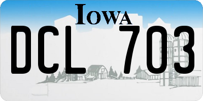 IA license plate DCL703