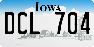 IA license plate DCL704