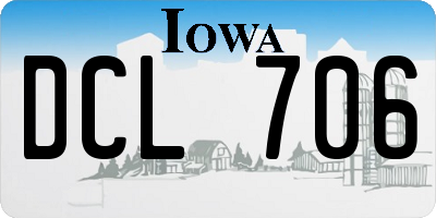 IA license plate DCL706
