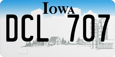 IA license plate DCL707