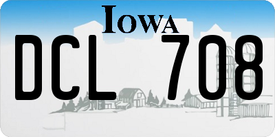 IA license plate DCL708