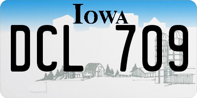 IA license plate DCL709