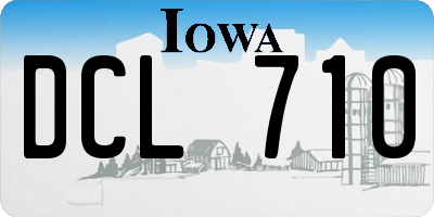 IA license plate DCL710