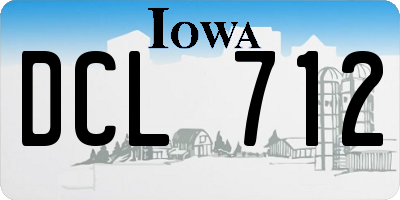 IA license plate DCL712