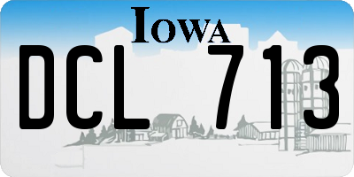 IA license plate DCL713
