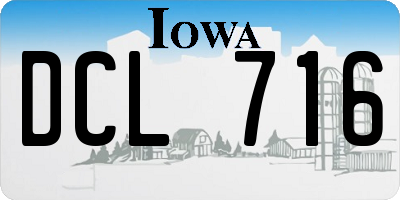 IA license plate DCL716