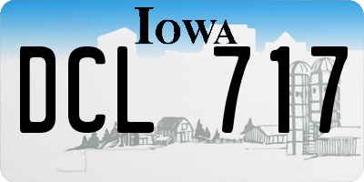 IA license plate DCL717