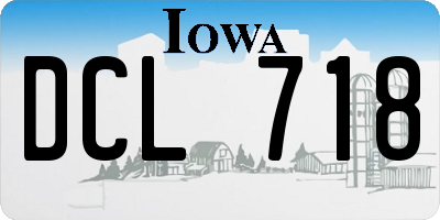 IA license plate DCL718