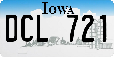 IA license plate DCL721